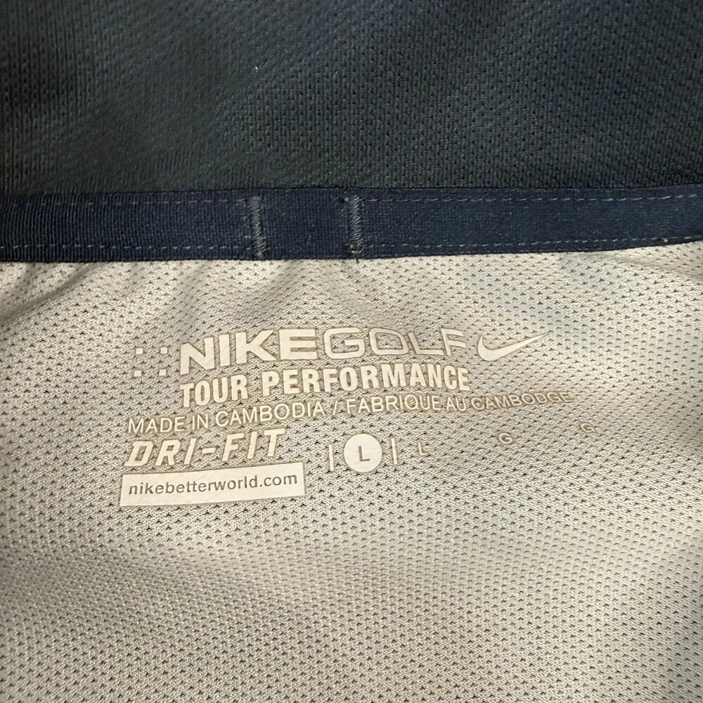 Nike Polo Shirt‎ Mens L Blue Golf Dri-FIT Tour Performance Moisture Wicking